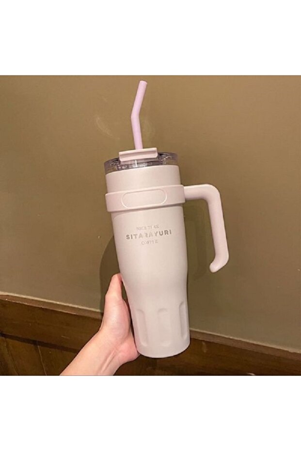 HZ036 Insulated Mug with Handle and Airtight Lid, 1200ml - 1