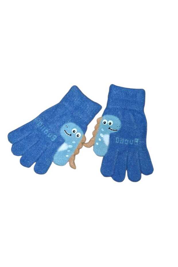 Erkek Çocuk Örme Dinazor Figürlü Eldiven - 2