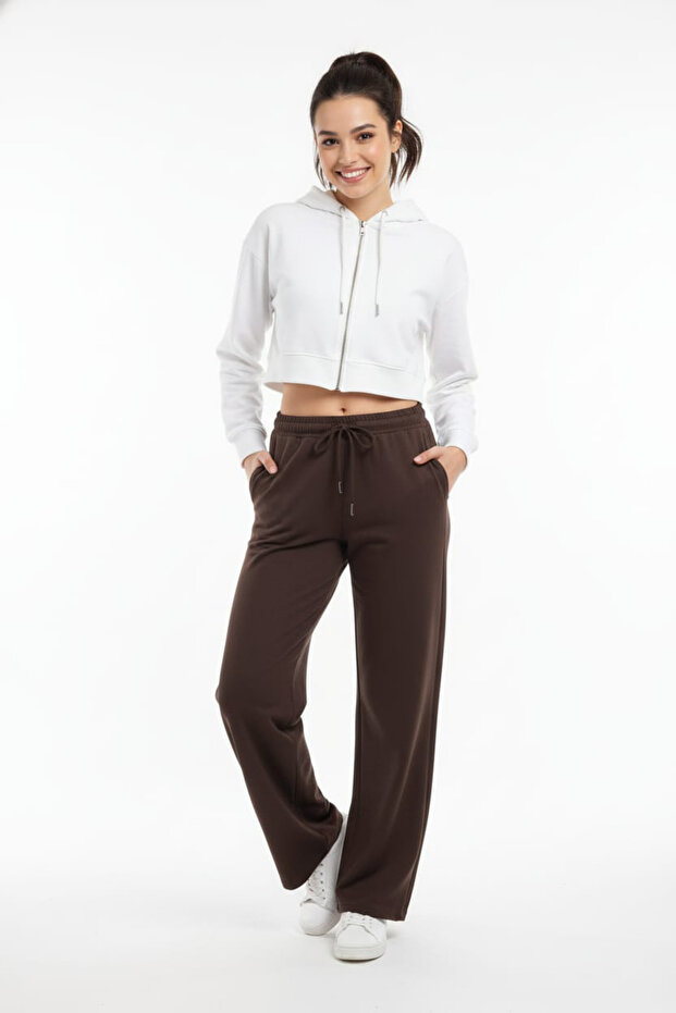 Modal Fabric Basic Pants with Elastic Waistband and Drawstring - 4
