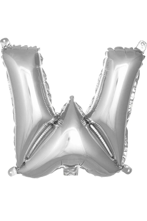 W Letter Balloon Silver All Letters Large Size 78cm