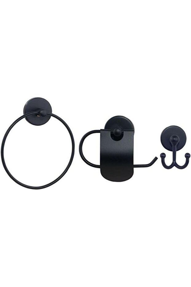 Şkanli 3-Piece Bathroom Accessory Black Set-001S
