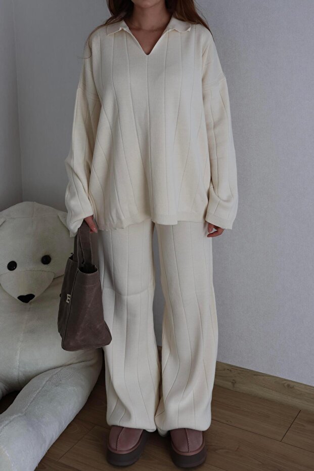 Ekru Triko Altlı-Üstlü Takım - 3