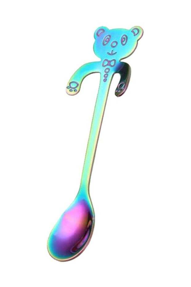 Cartoon Panda Hanging Handle Stirring Spoon Multicolour 11.8 x 2cm