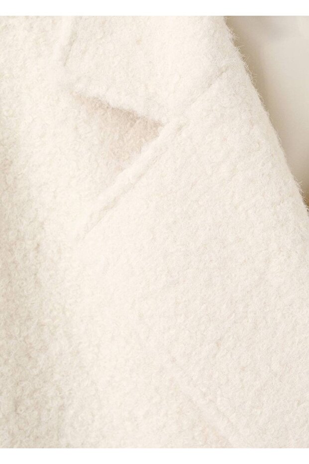 Yakalı buklet palto - 8