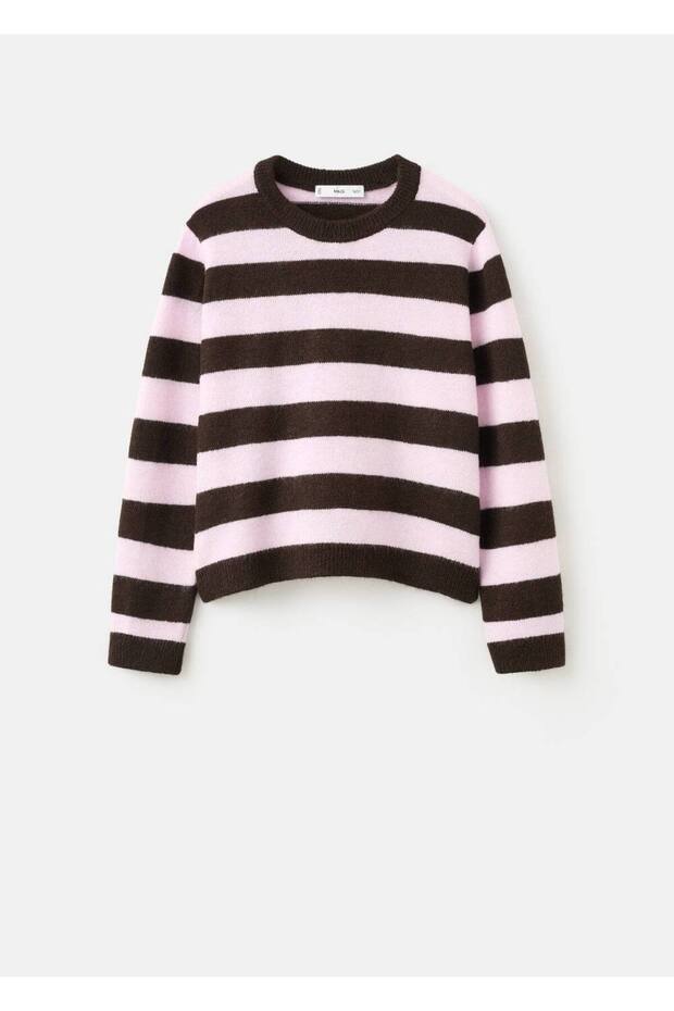 Çizgili triko kazak - 3