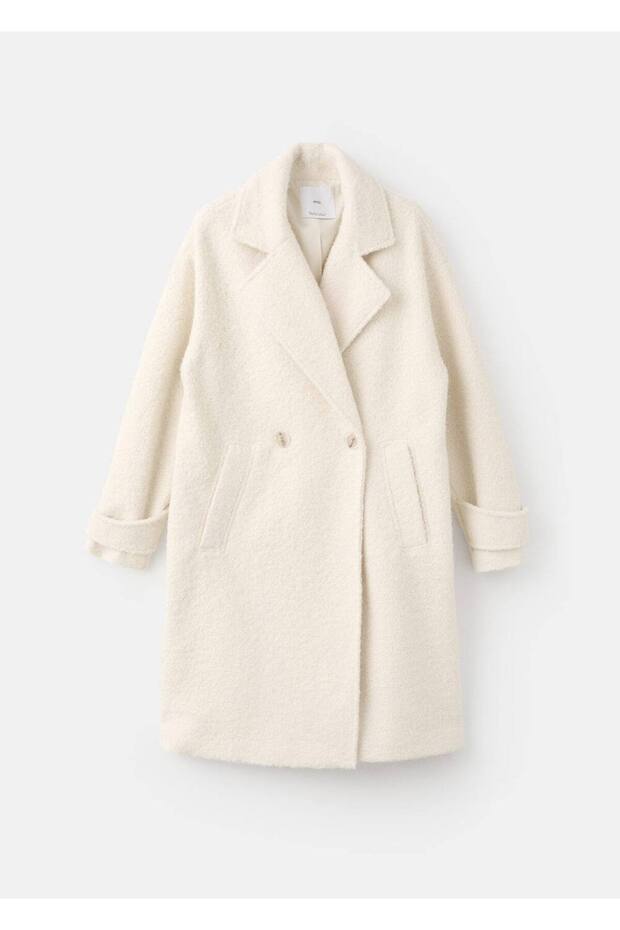 Yakalı buklet palto - 3