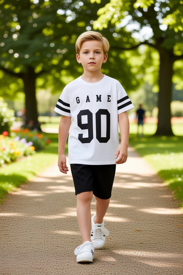 Boys' Cotton Crew Neck Short Sleeve Printed T-Shirt and Shorts Set Quality Stylish Comfortable