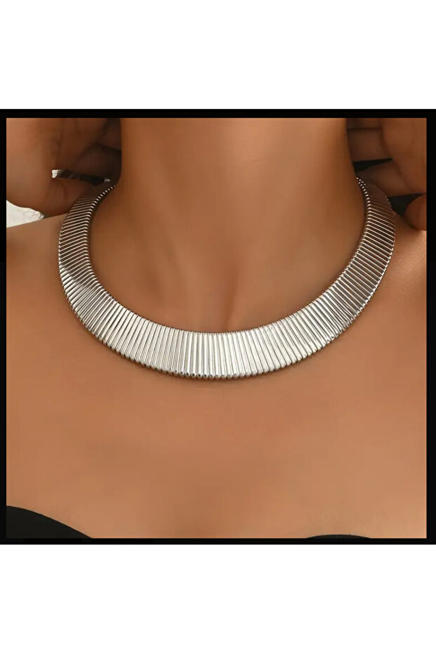 Çelik premium gümüş kolye - 1