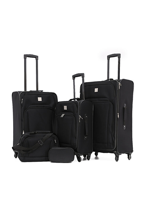 5-Piece Softside Luggage Set (Black) - 1