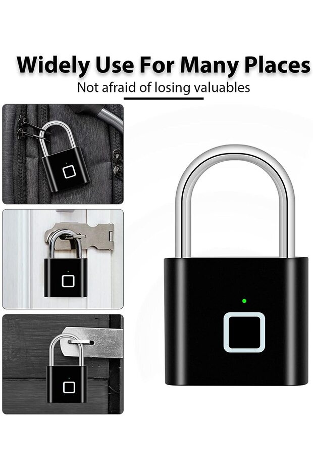 M864 Sensor Lock, Smart, Battery, Black - 4