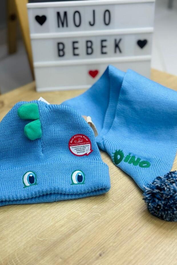 Boy's Scarf and Beanie Double Set K2317502 Blue