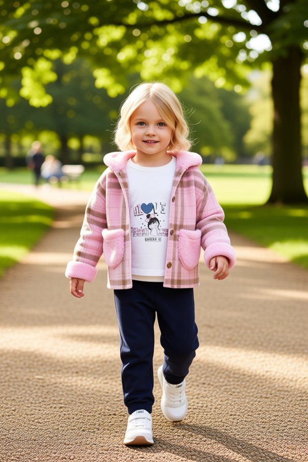 Girls' Top-Bottom Three-Piece Set Plaid Jacket T-Shirt and Pants Good Quality Stylish Comfortable Casual