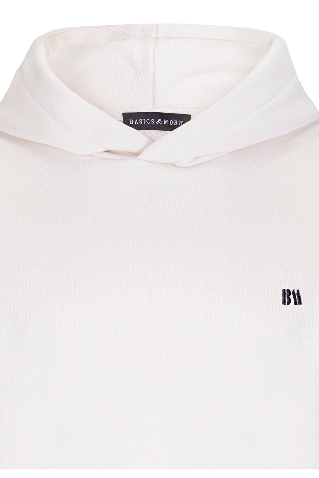 Ekru Basic Sweatshirt Hoodie - 4