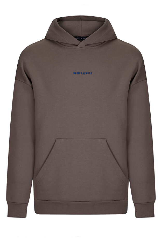 هودي سويت شيرت أساسي بلون بني فاتح - 1