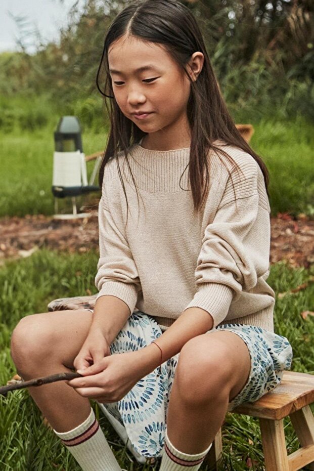Girl Child 10-18 Years Thin m Transitional Knitwear 6349 Beige