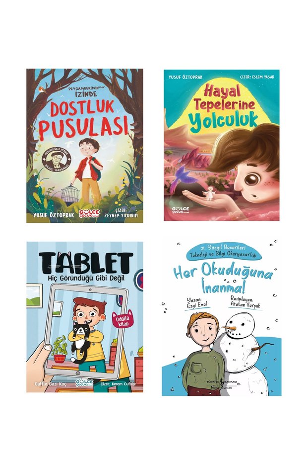 2, 3 and 4 Class Dostluk Pusulası Hayal Tepelerine Yolculuk Tablet Her Okuduğuna İnanma 4 Kitap Set
