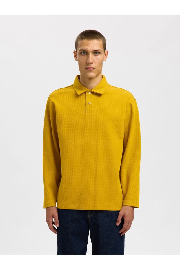 Langarm-Poloshirt 100% Baumwolle