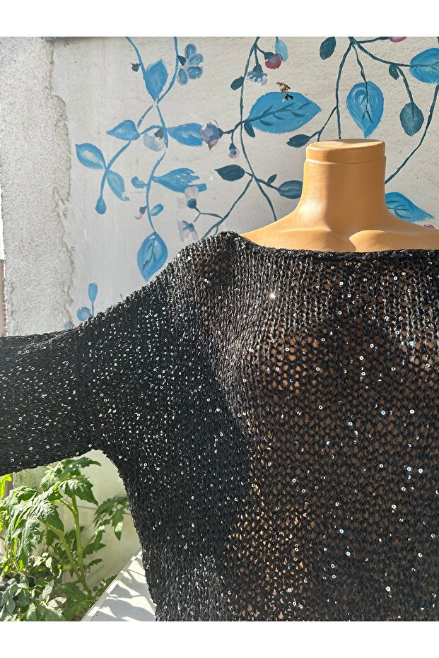 butik el örgüsü pullu bluz - 2