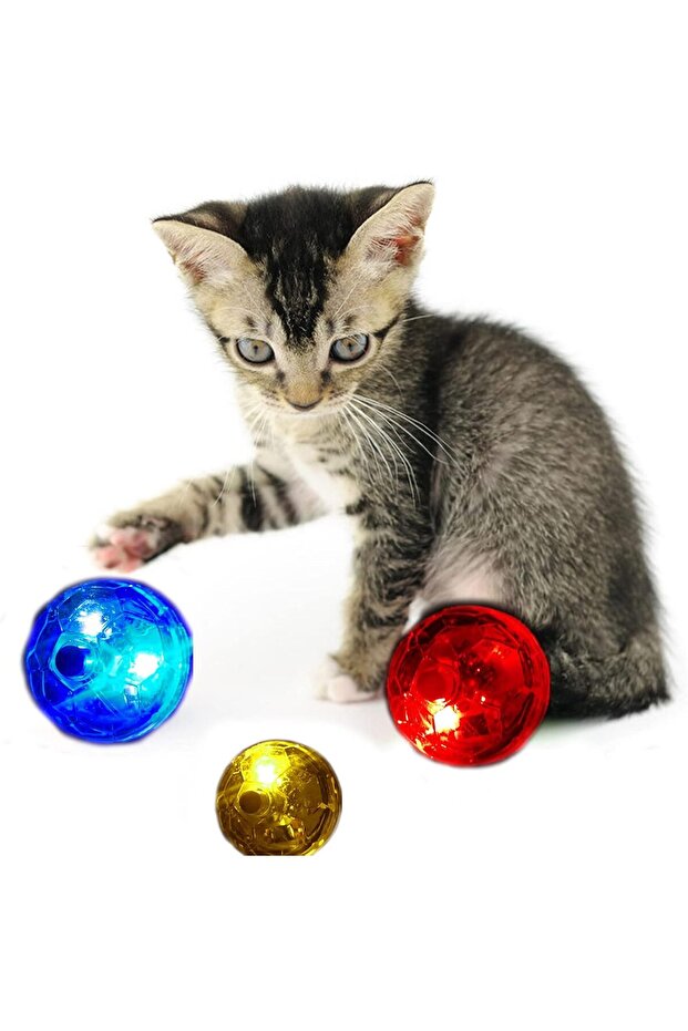 Dadanfly LED Light-Up Interactive Cat Balls (3-Pack) - 2