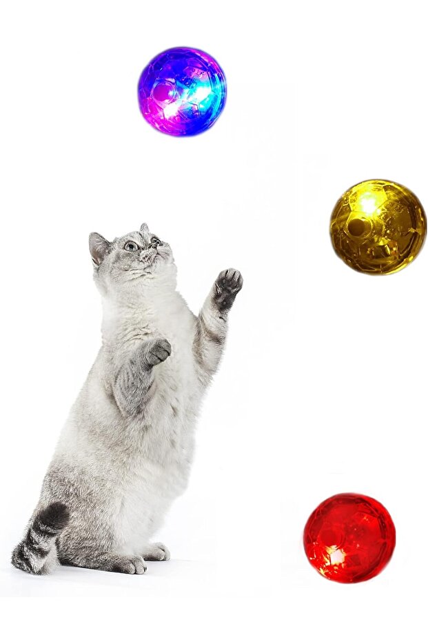 Dadanfly LED Light-Up Interactive Cat Balls (3-Pack) - 5