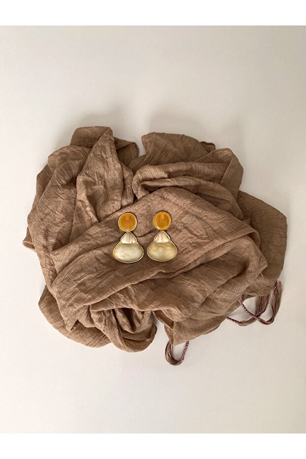 أقراط على شكل قطرة بمظهر الرخام - 2