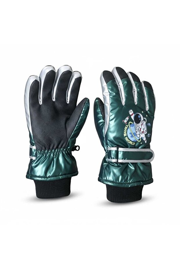 9-15 Years Old Boys' Inflatable Snow Ski Gloves