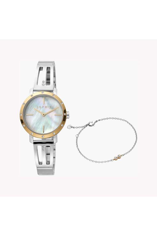 Women's Stainless Steel Watch, White Mother Of Pearls | Es1l123m0078 - 1