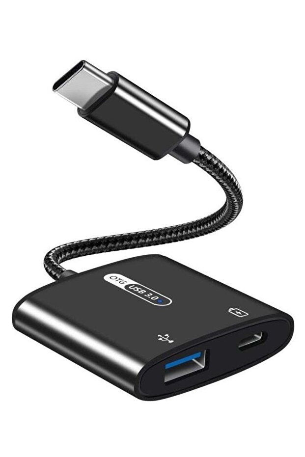 USB-C OTG Adapter with Power 60W PD, 2-in-1 USB-C to USB, Compatible with iPad Pro, Galaxy S23, Pixe - 1
