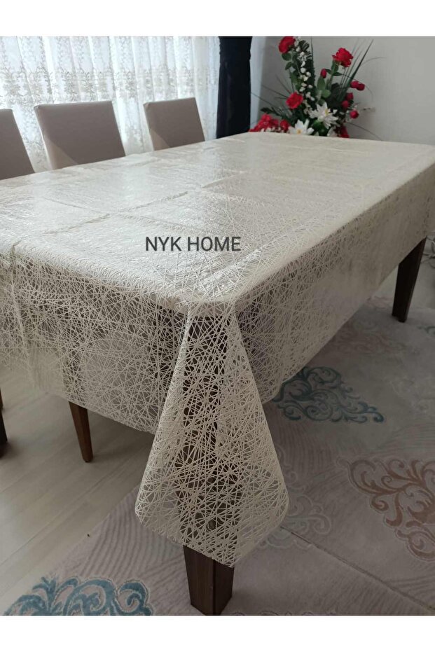 Burlap PVC Transparent Coated Luxury Oilcloth Tablecloth
