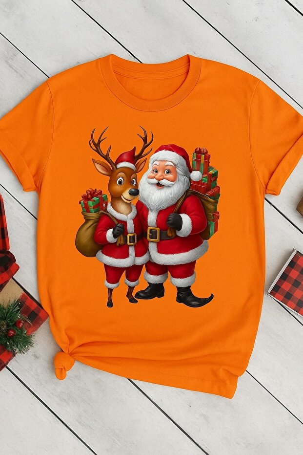 Deer Santa Claus New Year's Concept T-Shirt