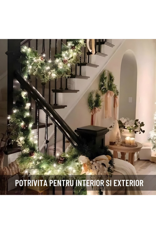 Set of 4 Linear Roll Lights, 100 m Each, 8 Light Modes, Cool White, IP44, 220V - 6