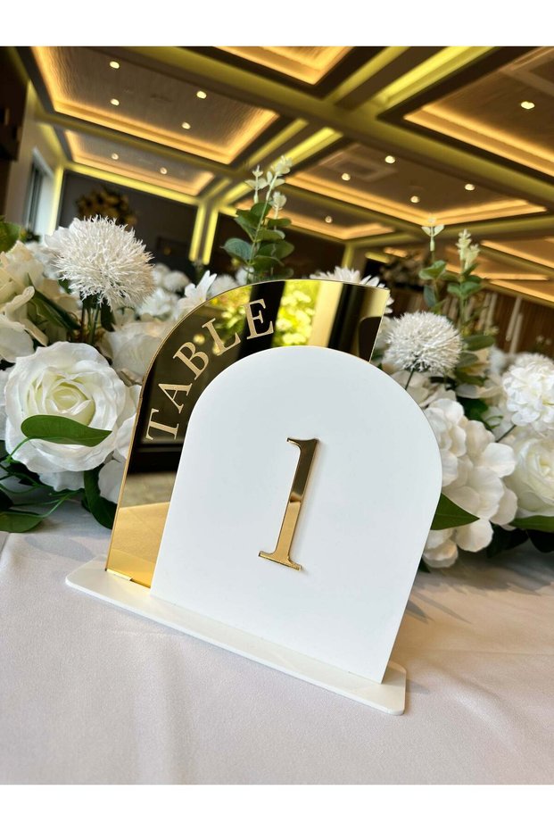 Wooden Plexiglass Table Number 1-10 - Numerator, Cafe, Restaurant Wedding Hall Hotel, Businesses