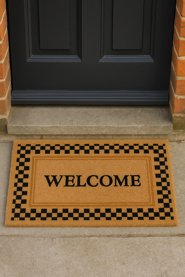 Velür Coco Textured Welcome Doormat for Front Door Outdoor 45X70Cm 27Ycm260129