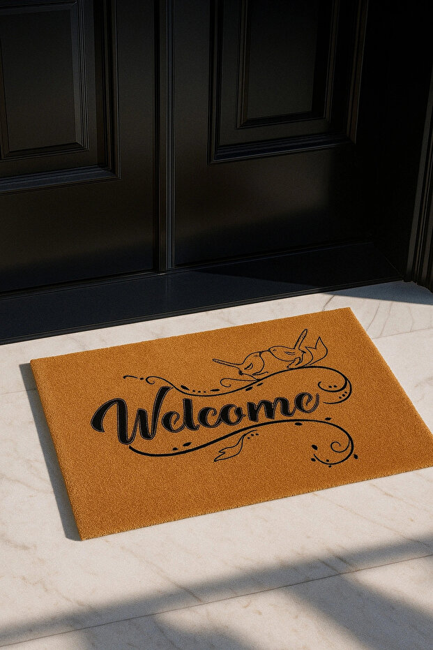 Velür Coco Textured Welcome Doormat for Front Door Outdoor 45X70Cm 27Ycm260122