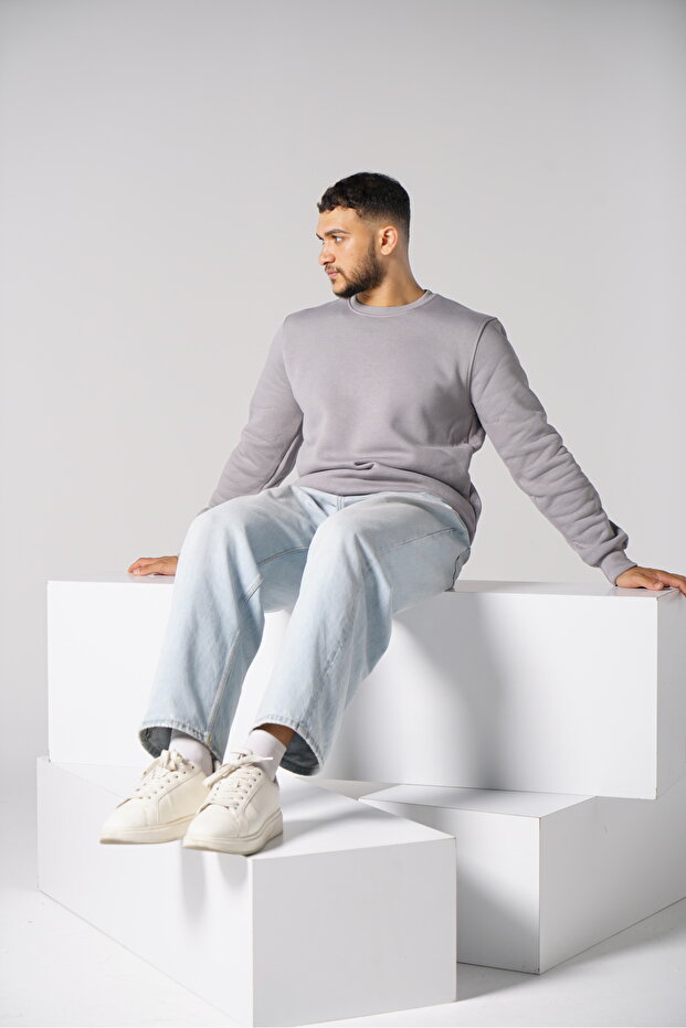 Erkek Gri Sweatshirt