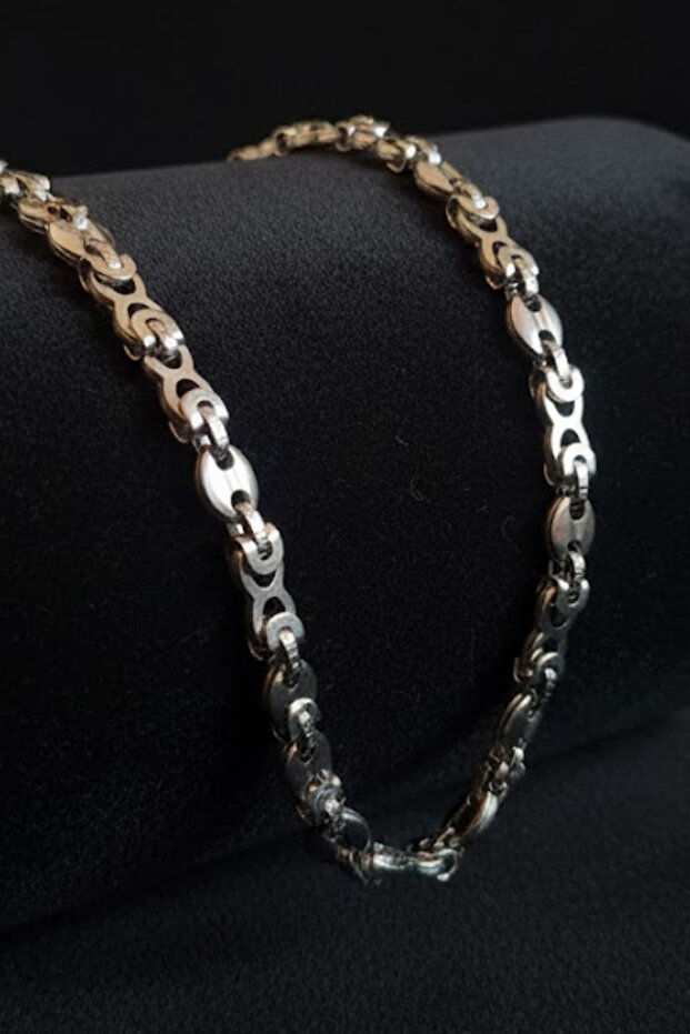 Men's Steel Chain Necklace 316L Stainless Steel with Special Link Ring