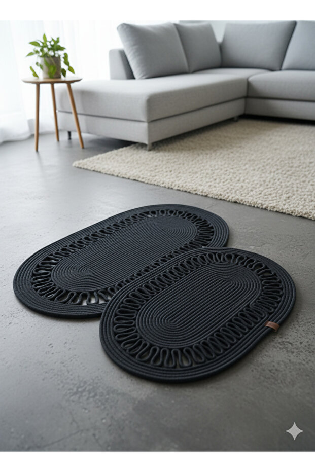 Jute 2-Piece Straw Mat, Doormat, Bathroom Mat, Entrance Mat, Balcony, Doormat Set,