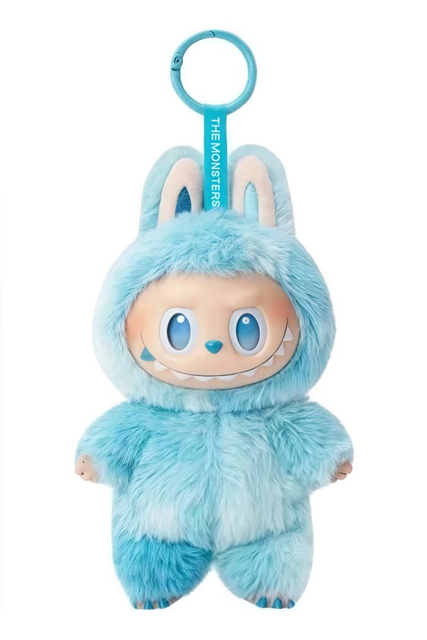 Labubu Doll Keychain for Kids, Colorful Plush Toy Shining Eye, Cute Gift Cartoon Display Figures