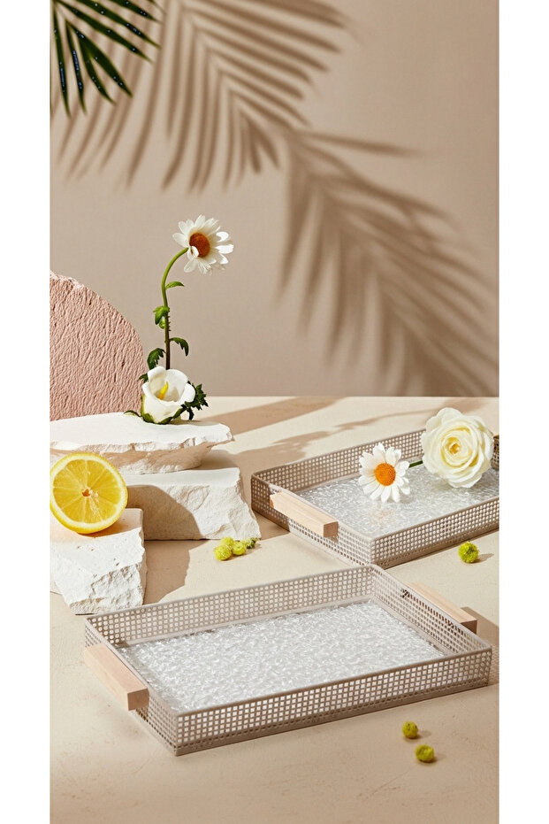 A set of versatile serving trays with a sophisticated and elegant design. - 6