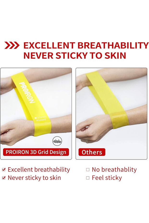 Resistance Loop Bands, Set of 5 Non-Slip Latex Exercise Bands with Carry Bag - - 2