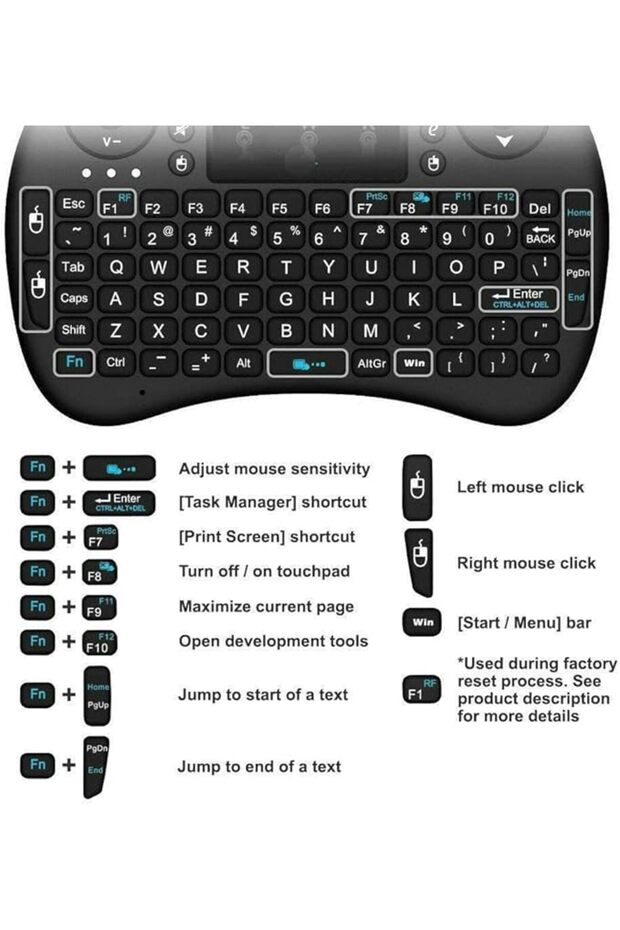 Wireless keyboard and touch mouse compatible with Android TV boxes, Google TV boxes, and Xbox. - 3