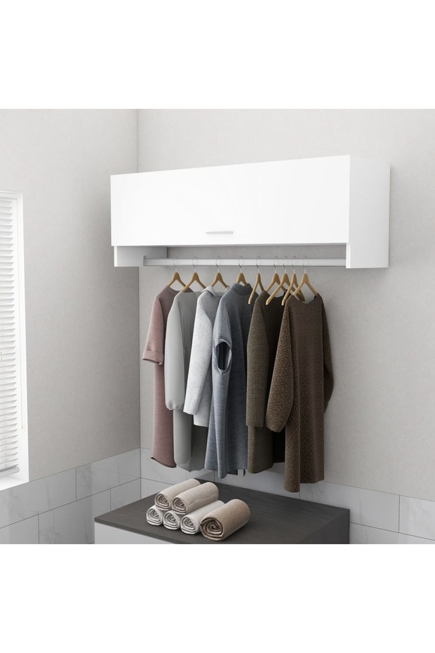 Wardrobe White 100x32.5x35 cm Engineered Wood