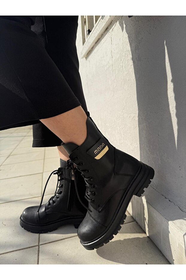 Kalın Taban Bağcıklı Moda Postal Bot - 2