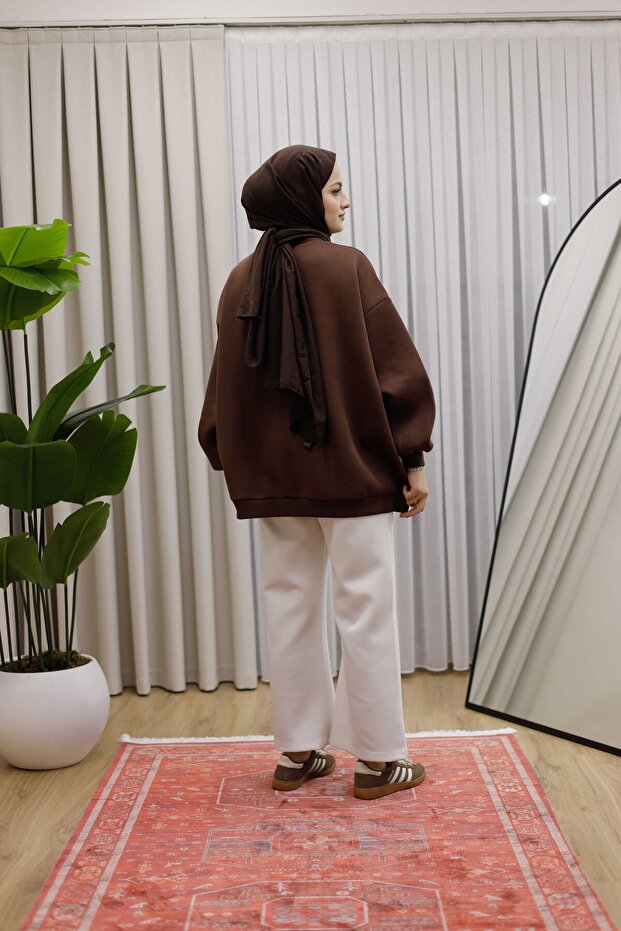 OVERSİZE SWEAT 3 İPLİK ŞARDONLU - 4