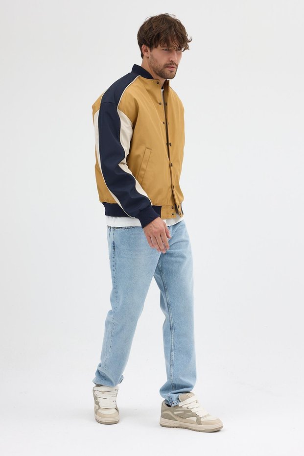 Men's color block jacket - celos yellow