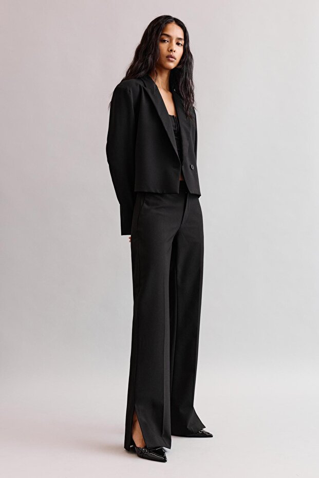 Yırtmaçlı kumaş pantolon - 4