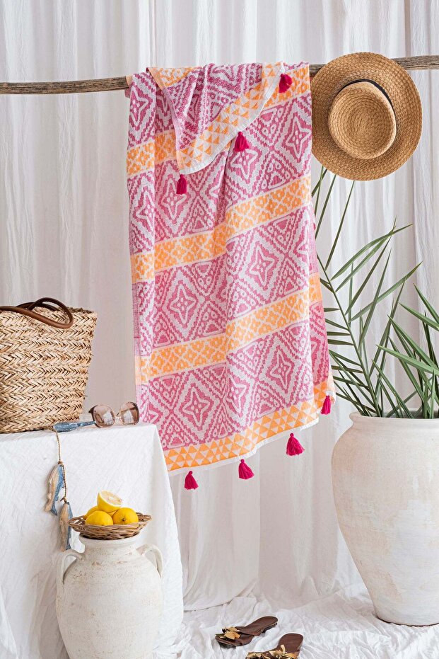 Summer Pink-Orange Peştemal