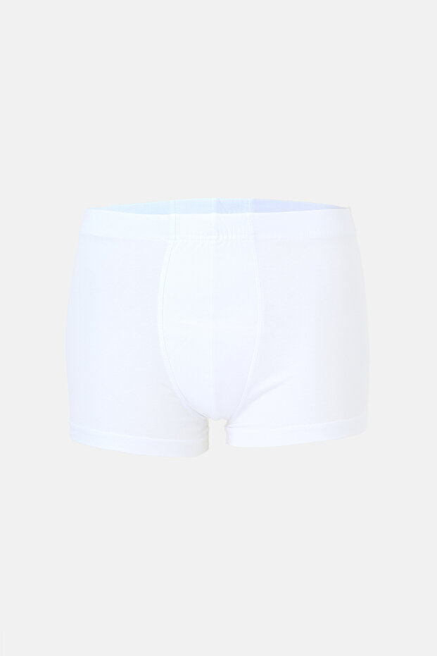 Beyaz-Gri 2'li Kumaş Kaplama Basic Boxer - 5