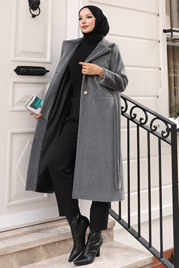 Tay Feather Coat E9154 Anthracite - 3