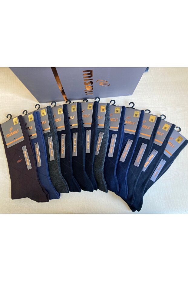 Modal Ekose Desen Erkek Çorap 12 adet - 1